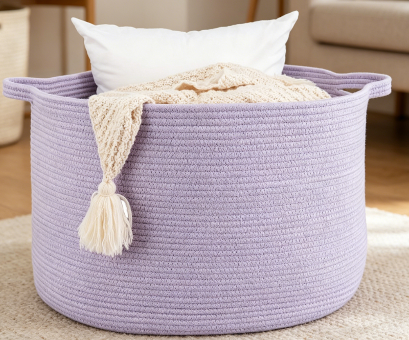 Extra-Large Cotton Rope Storage Basket – Toy Storage