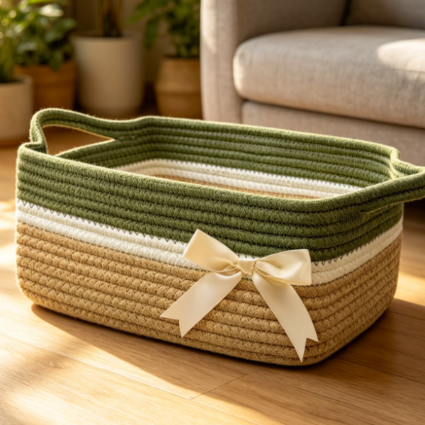 Children's Woven Storage Basket – Towel & Toy Storage