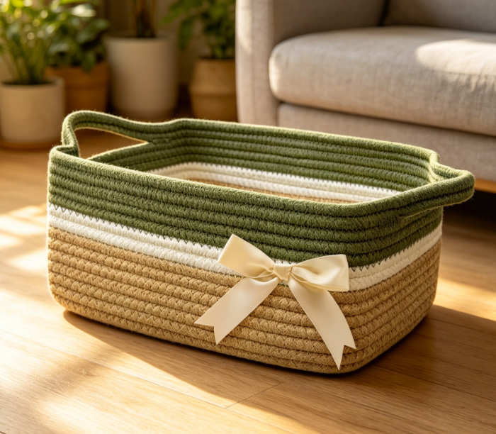 Children's Woven Storage Basket – Towel & Toy Storage
