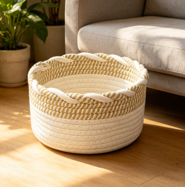 Cotton Rope Storage Basket — Towel & Toy Storage - Image 2