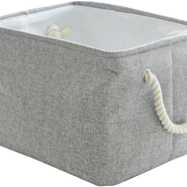 Cotton-Linen Storage Basket For Organizing Laundry, Clothes, And Blankets