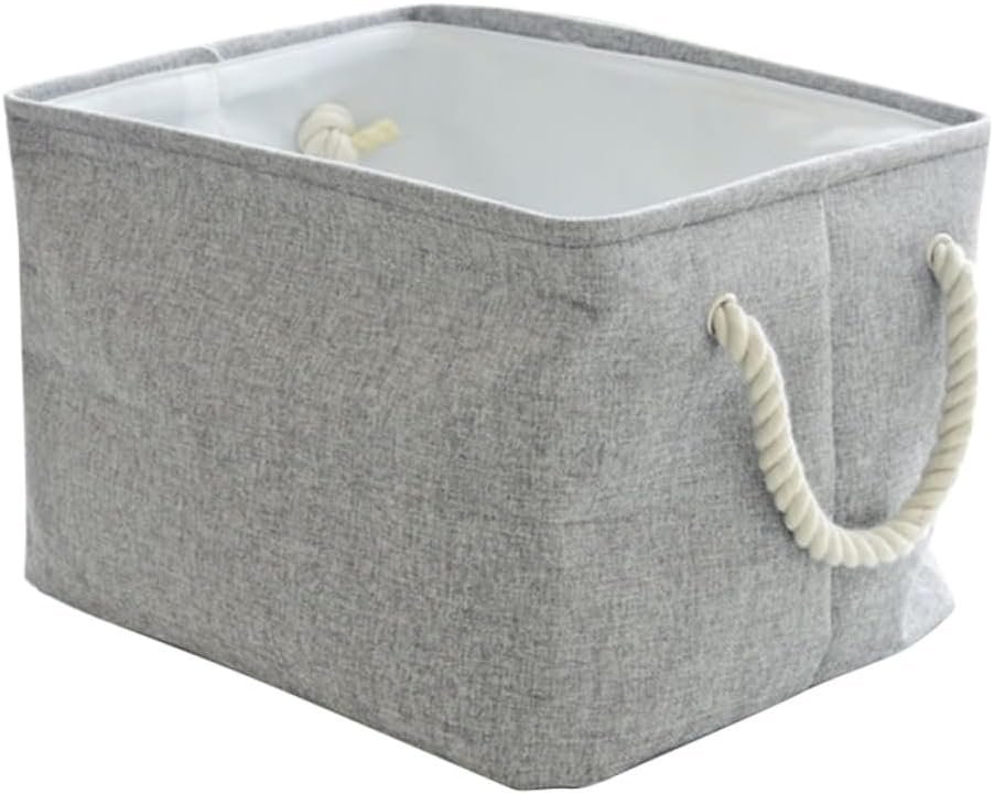 Cotton-Linen Storage Basket For Organizing Laundry, Clothes, And Blankets