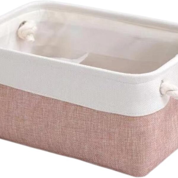 Washable High-Capacity Cotton-Linen Storage Bin For Closet Organization