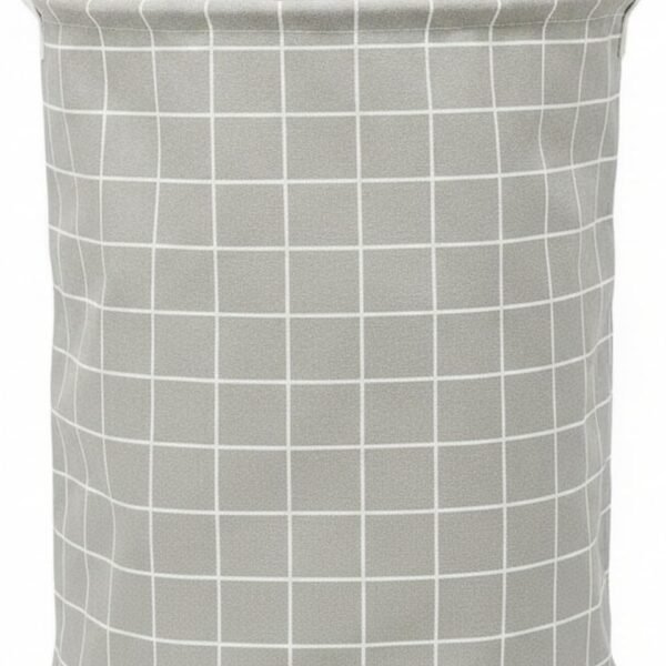 Foldable Cotton-Linen Storage Basket; Open-Top Fabric Bin