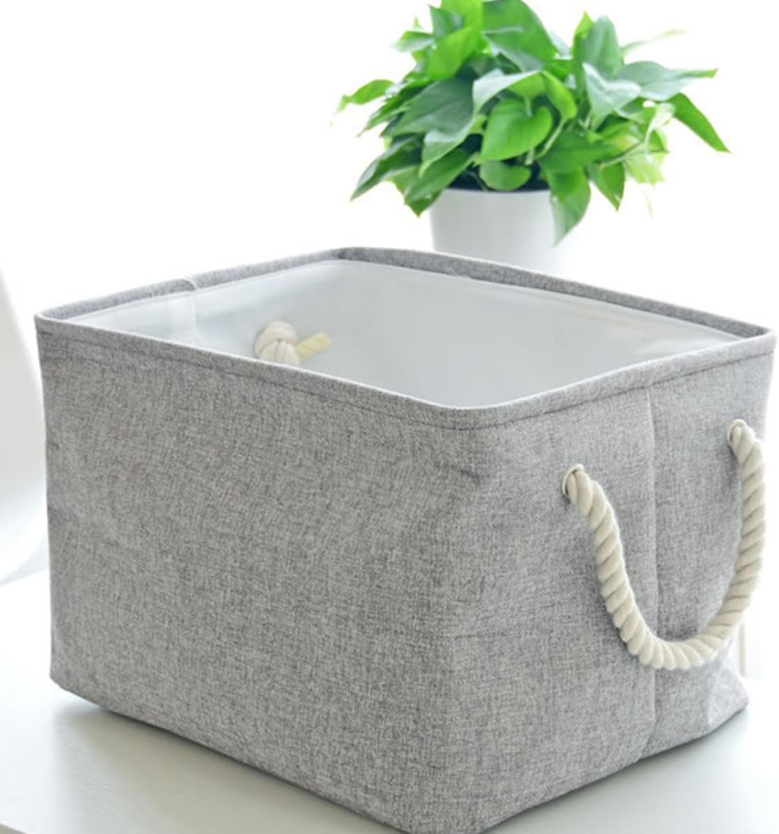 Cotton-Linen Storage Basket For Organizing Laundry, Clothes, And Blankets - Image 2