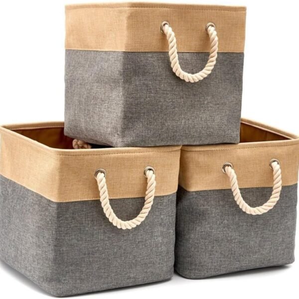 Cotton-Linen Storage Basket For Home Organization And Toy Storage