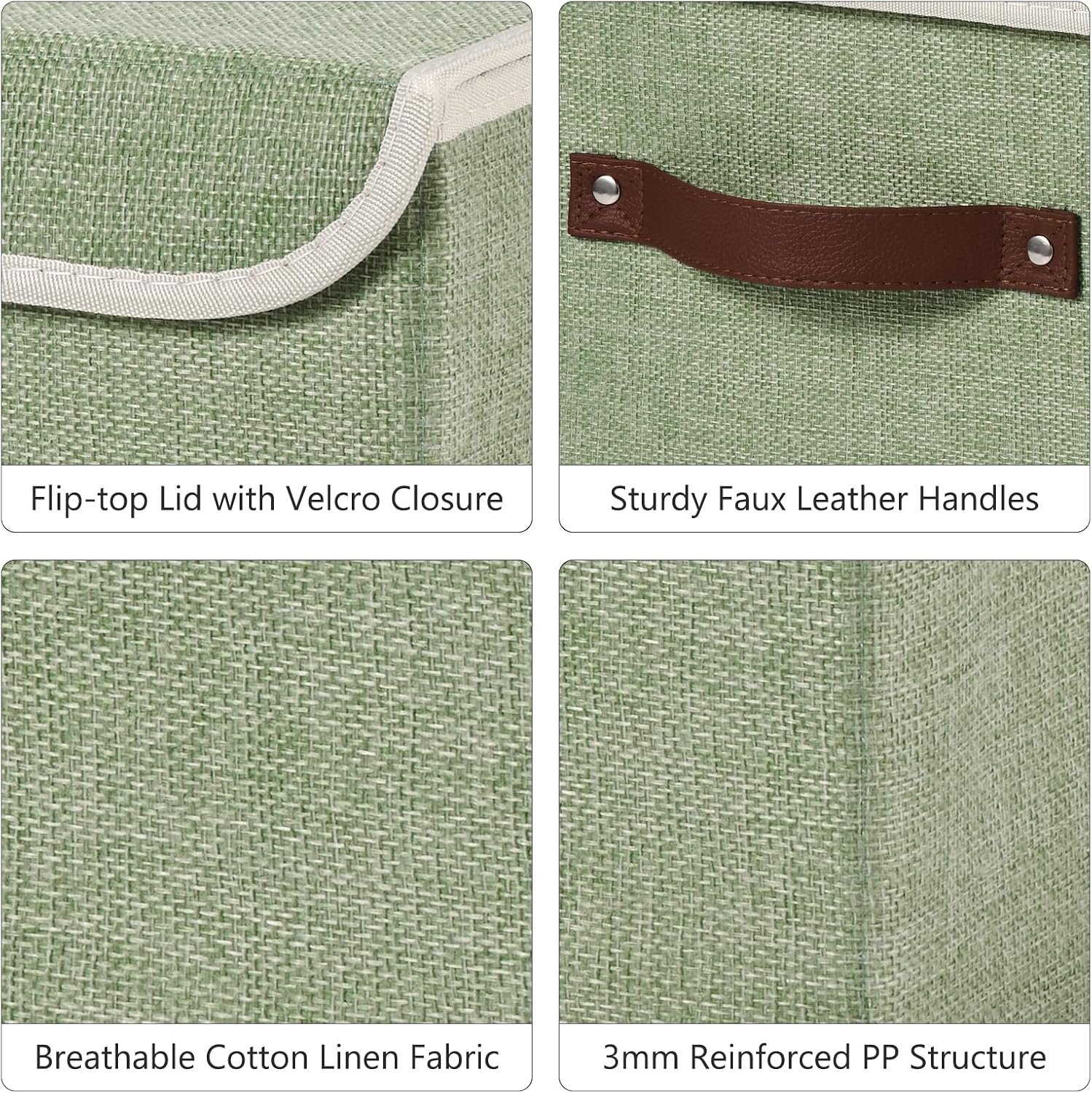 Decorative Cotton-Linen Storage Bin With Lid And Fabric Finish - Image 2