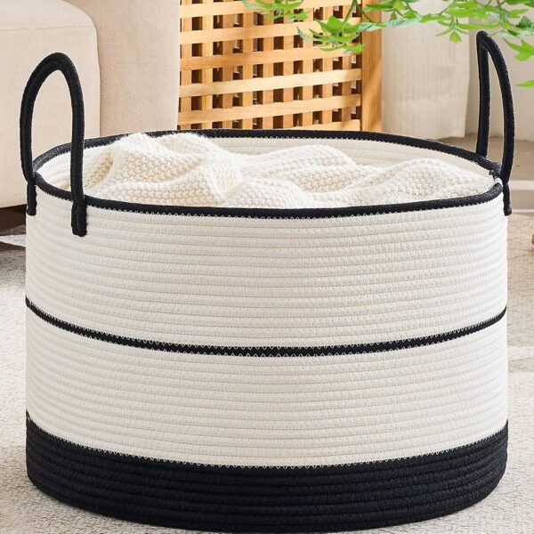 Large Blanket Storage Basket With Handles For The Living Room